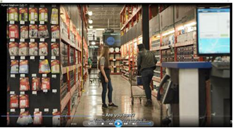 Screenshot of employee helping customer in hardware store
