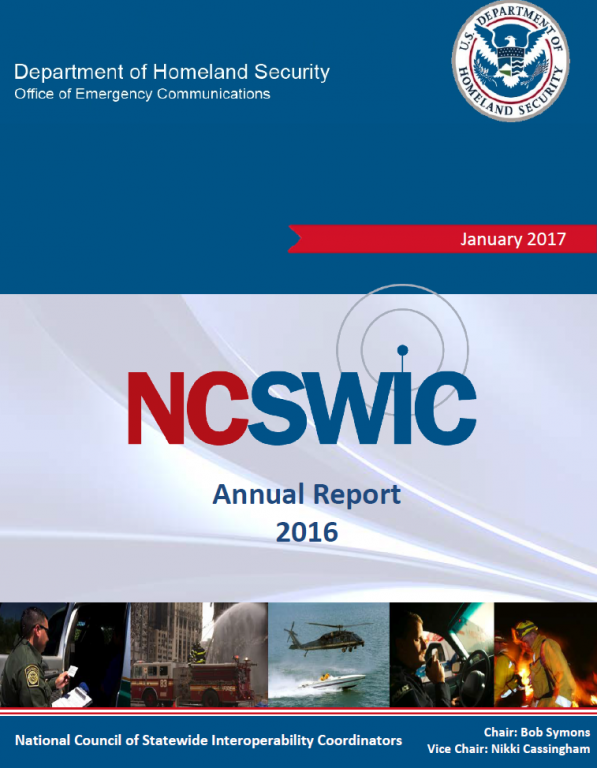 Department of Homeland Security, Office of Emergency Communications, January 2017, NCSWIC Annual Report 2016