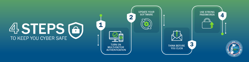 4 Steps To Keep Yourself Cyber Safe Graphic