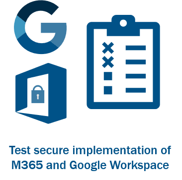 Test secure implementation of M365 and Google Workspace