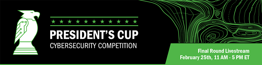 President's Cup Cybersecurity Competition Livestream Banner