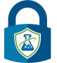 ChemLock icon is a lock with a shield; within the shield is a beaker containing chemicals.