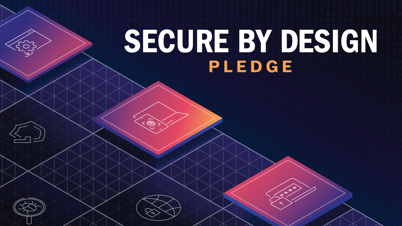 A graphic that says Secure by Design pledge