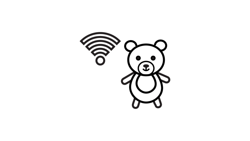 icon of a toy and wifi symbol