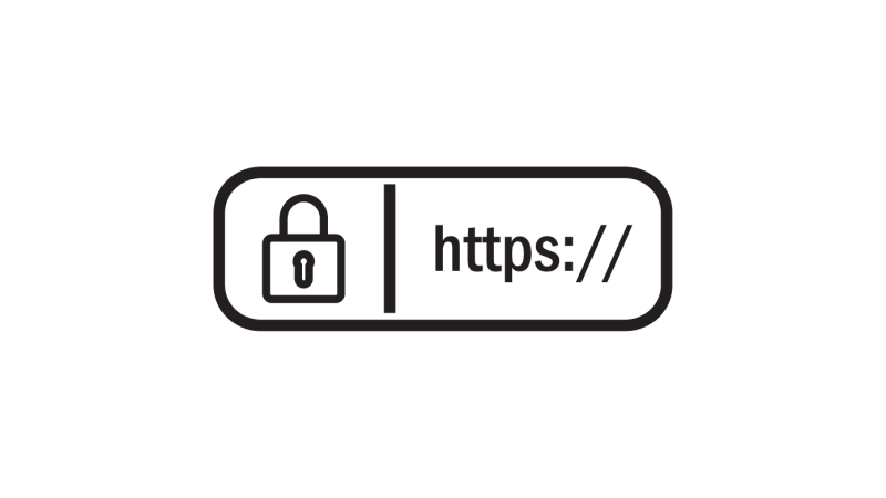 web search bar with lock icon