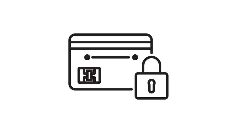 credit card with lock icon