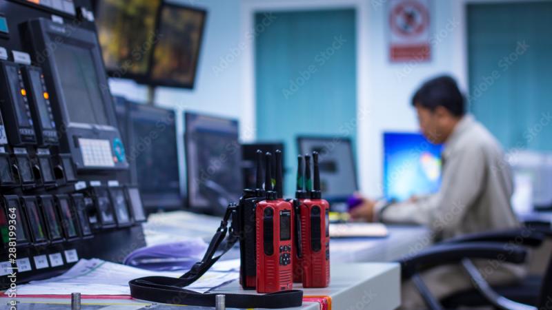 An image of walkie talkies in a call center