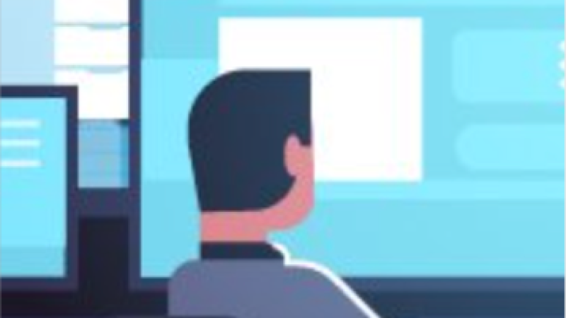 man at computer