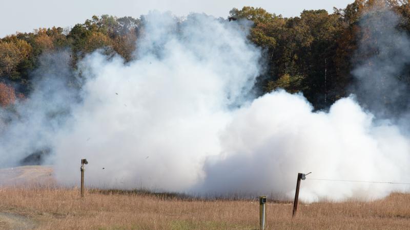 A photo of a bomb going off