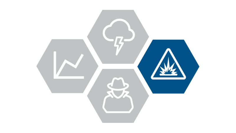 warning triangle depicting an explosion