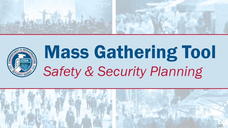 Graphic depict for examples of mass gatherings (a concert, farmer's market, shopping mall, and carnival)