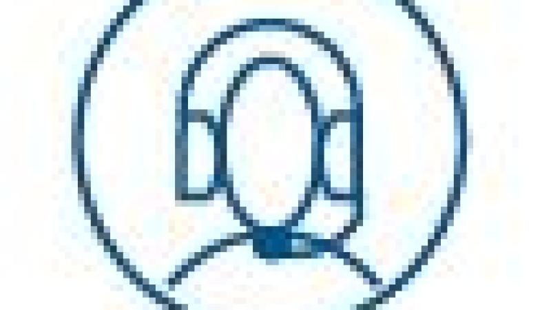 Icon of a person with a headset on