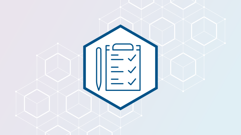 Checklist on a clipboard with pen icon