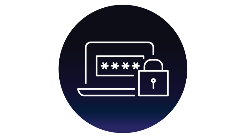 An icon showing a password