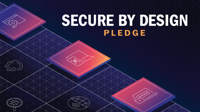 A graphic that says Secure by Design pledge