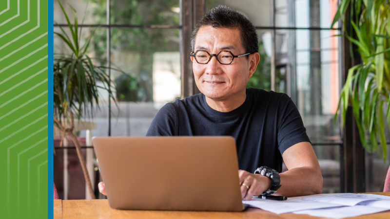 man at desk working