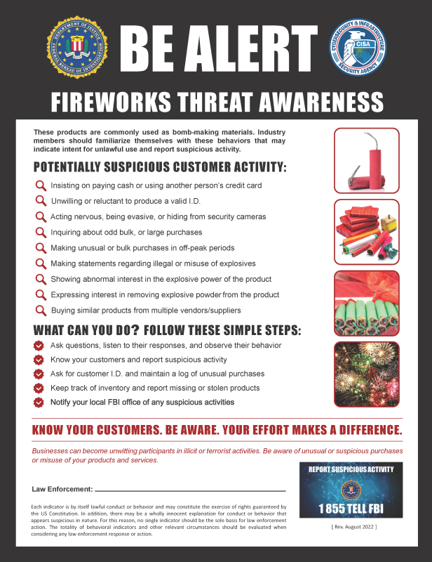 Picture of Fireworks Threat Awareness Poster