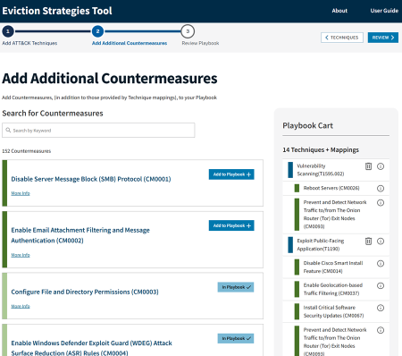 Add Additional Countermeasures page