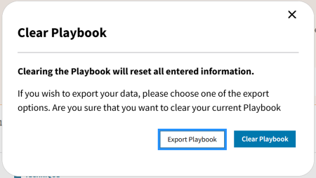 Clear Playbook Info Box