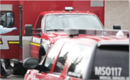 Emergency response vehicles responding to an incident