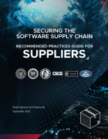 Cover page: 	Securing the Software Supply Chain: Recommended Practices Guide for Suppliers