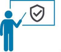 Icon that displays an instructor point to a screen