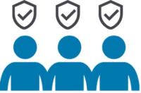 Three silhouettes with a check mark of above each head