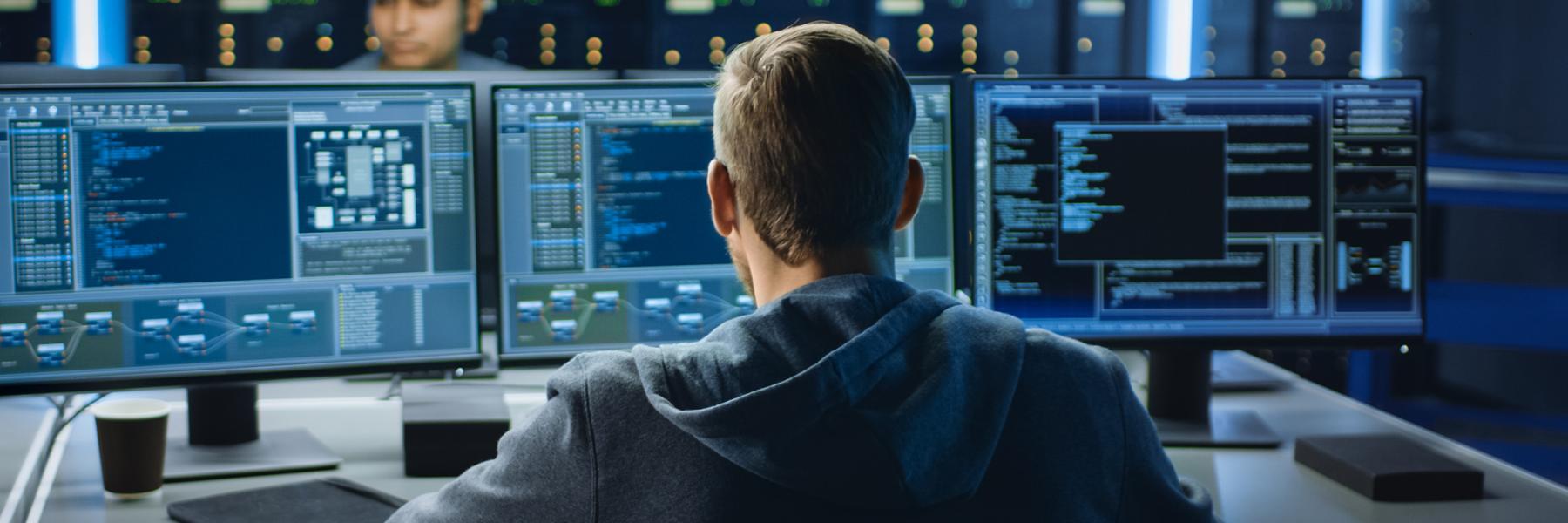IT professional working at computers