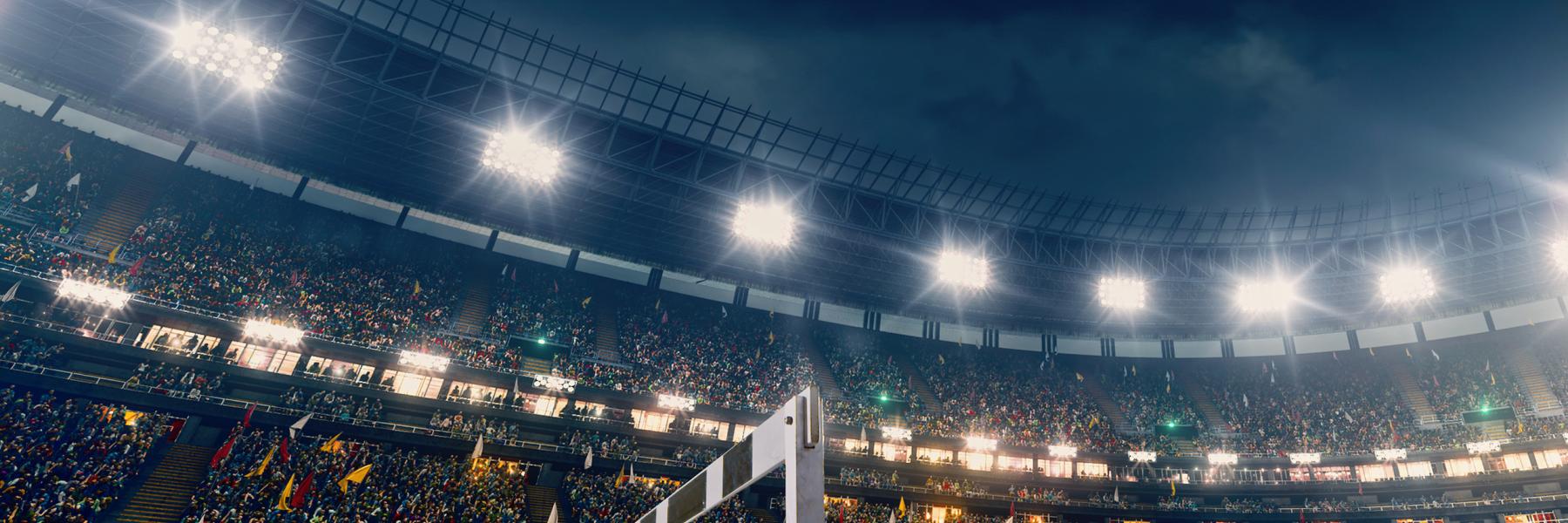 Stadium with bright lighting