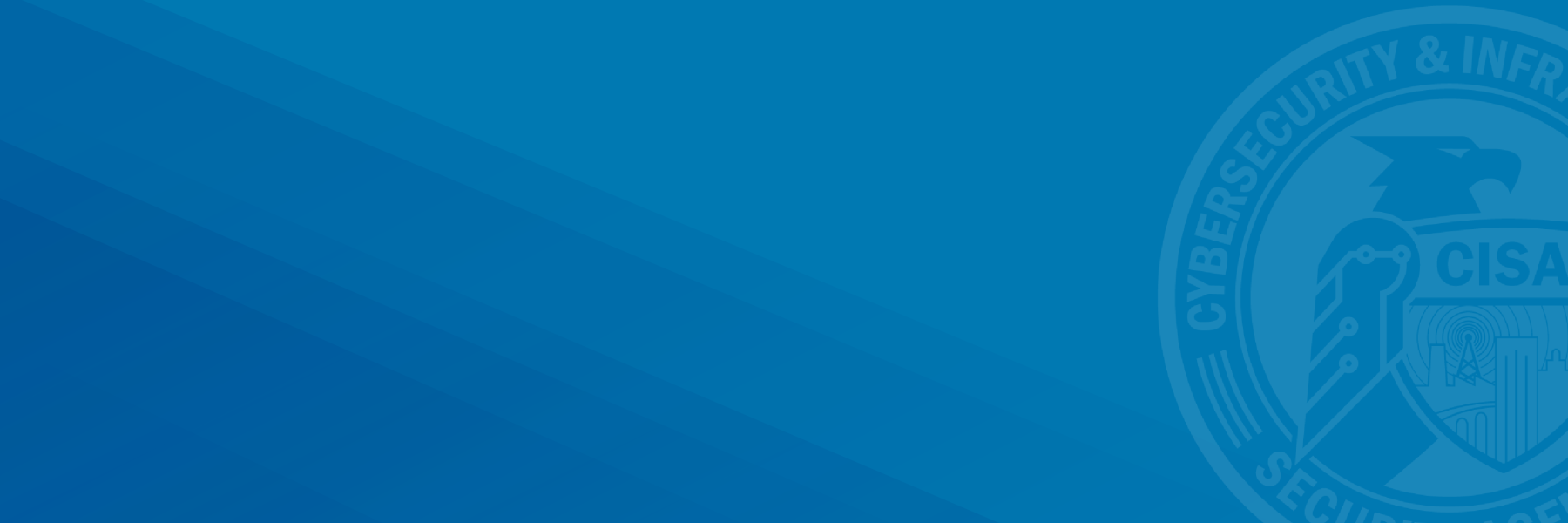 Blue gradient background with white CISA logo
