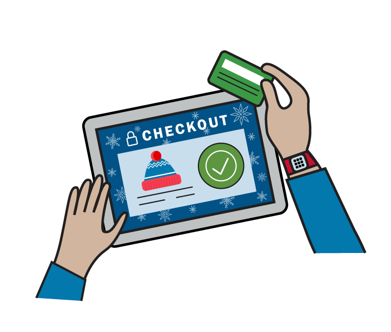 person online shopping illustration