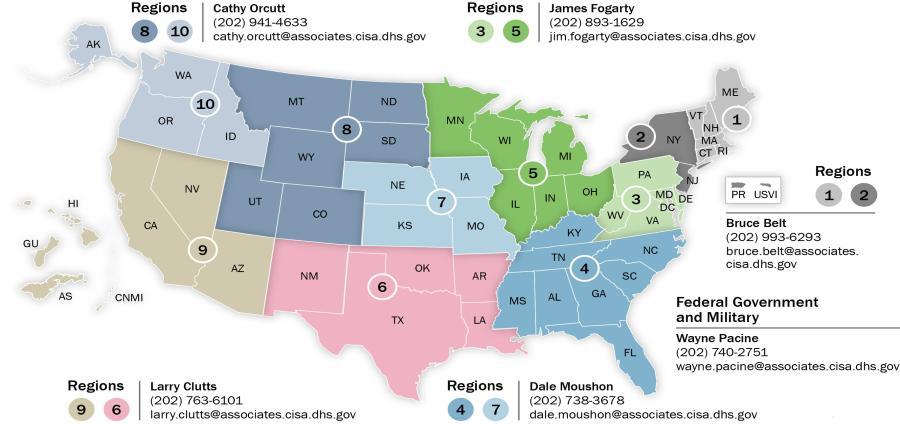 Map of Regional Contacts