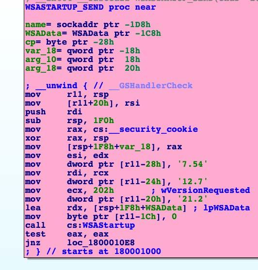 Malicious binary loading.