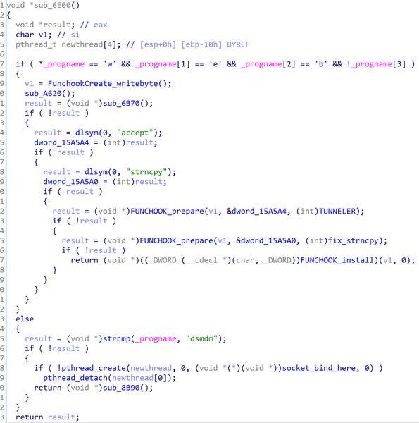 Figure 1. - Checks if the file is loaded by a program called 'web' or 'dsmdm'.