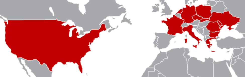 Map demonstrating Targeted Entities
