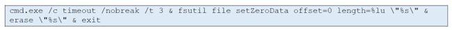 Figure 9. Self-Deletion Command Line