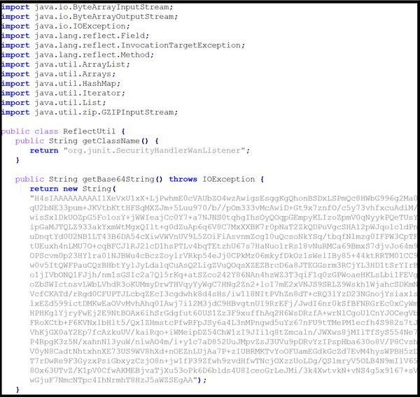 Figure 2 - getBase64String() to Base64 Decode, gzip Decompress, and Load the Class
