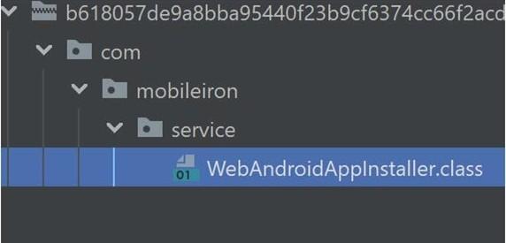 Figure 5 - WebAndroidAppInstaller.class Hierarchical File Path