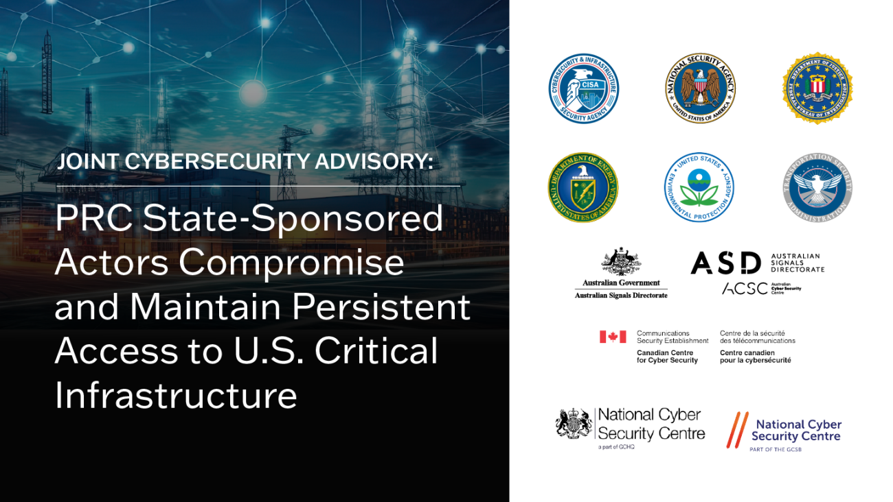 Joint Cybersecurity Advisory: PRC State Sponsored Actors Compromise and Maintain Persistent Access to U.S. Critical Infrastructure