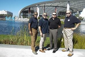 (L-R): Protective Security Advisors Brian Keith, Jesse Rangle, Sonny Copeland and Gonzalo Cordova at SoFi Stadium.